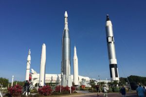 Mercury-Atlas Rocket, Bus Drop-Off, John Fitzgerald Kennedy Space Center, Orsino, Brevard County, Florida, USA